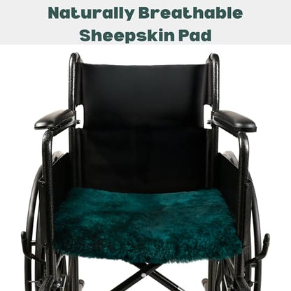 Natural Medical Sheepskin Pad, Non-Slip Back, Emerald, 17 x 17 in, 1 Pack - color: Emerald, size: 17x17 Inch (Pack of 1)