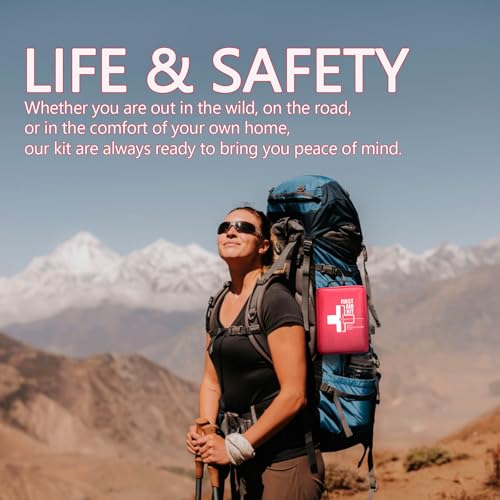 First Aid Kit, Professional Trauma First Aid Kit with Labelled Compartments Molle System for Car, Hiking, Backpacking, Camping, Traveling, and Cycling - size: Medium