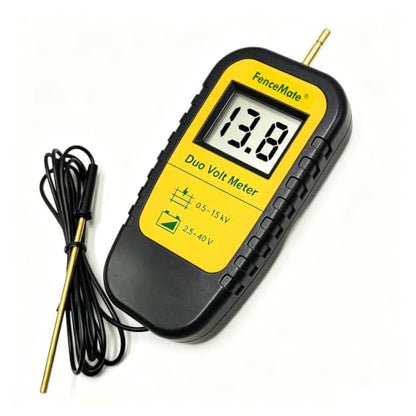 FenceMate Digital Duo Volt Meter to Check Voltage of Fence Charger&Battery | Electric Fence Tester to Check Electric Fence Charger Energizer Voltage up to 15 kV & Battery Voltage up to 40 V