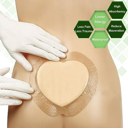 NeuHeils Sacrum Silicone Foam Dressing with Gentle Border 7”x7”, 5 Pack - size: 7''x7'' (Pack of 5)