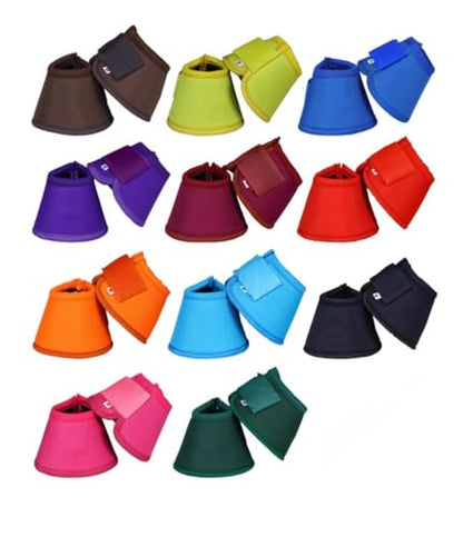 Horse Bell Boots Over Reach No Turn Bell Boots Wrap Tack Protection - color: Black, size: Medium