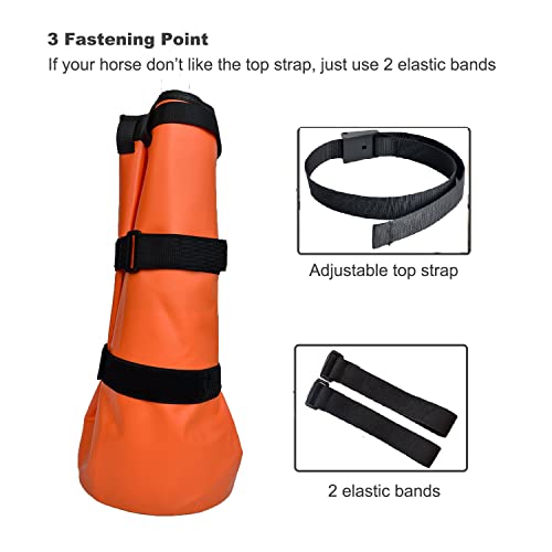 yeezo Hoof Soaking Boot Horse Soaker Hooves Treatment Bag with EVA Pad 1 Pair - color: Orange