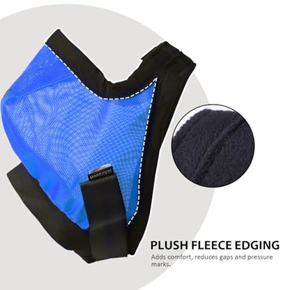 Harrison Howard Cattle Livestock Fly Mask Breathable Mesh Padded Edging with Fun Patterns Large Spacing Forelock Opening Design Adjustable Fit for Cattle Sky Blue - color: Sky Blue