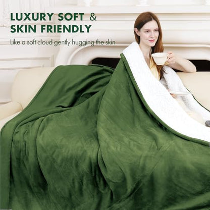 Electric Heated Blanket Twin Green, 10Hrs Auto-Off, ETL Certified - color: 05 - Green, size: Twin - 62" x 84"