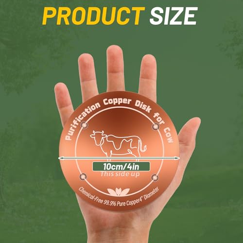 Copper Disk for Cattle Water Trough|4-inch Diameter,0.6mm Thick|99.99% Pure Copper Disc|Automatic Cattle Water Trough Purification Disk with 4 Point Support|Purify Water All Year Round