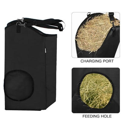 3 Packs Black Goat Hay Feeder, Hay Bags for Goats, Horses, Sheep - color: 3Black