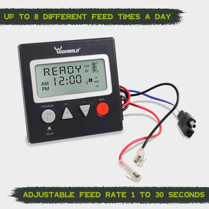 Highwild 12V Digital Deer Feeder Kit for Hunting, up to 8 Feed Times