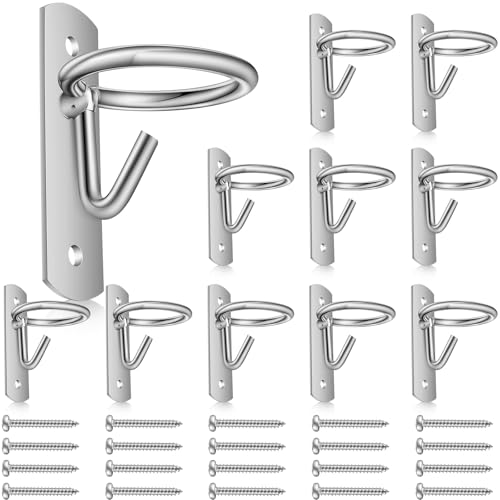 Dunzy 10 Pcs Bucket Hooks for Horses Bucket Hangers Holder Metal, Silver - color: Silver