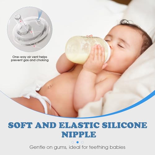 Sippy Nipples for Lansinoh Baby Bottles, Transition Cup Food Grade Silicone Soft Straw Nipple 8m+, Pack of 4 - color: Straw