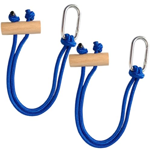 Horse Bucket Strap for Horse Owners, Multi-Purpose Adjustable Barn Bucket Strap, Classic Blue with Wooden Snap, Single/Double Pack, Perfect for Stall Hanging & Organizing - color: Blue2