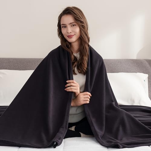 Berkshire Blanket Microfleece King Size Bed Blanket Black, Lightweight Soft Breathable Plush Micro Fleece Blanket for Bed Couch Sofa, 90x108 Inches - color: Black, size: King/Cal King