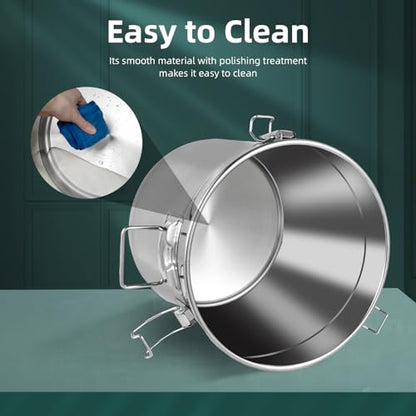 5.5Gal Stainless Steel Canister with Airtight Lid 26-35Lbs Flour Storage Containers for Kitchen Metal Rice Bucket Coffee Canister Dog Food Container Milk Can w/Handles & Sealing Buckles (21L) - color: 21L