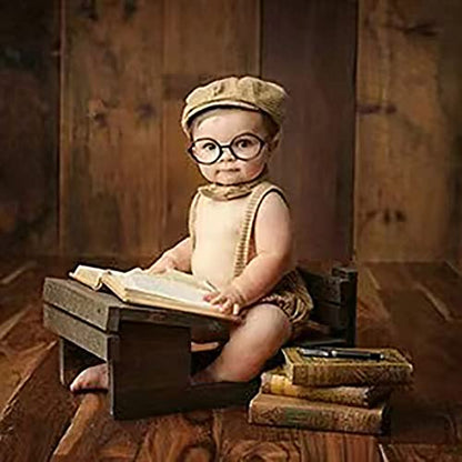 SHARELY SHEEP Newborn Photography Props Baby Boy Girl Photo Shoot Fake Glasses Halloween Santa Cosplay Props Baby Gift - size: Large, style: Silver B
