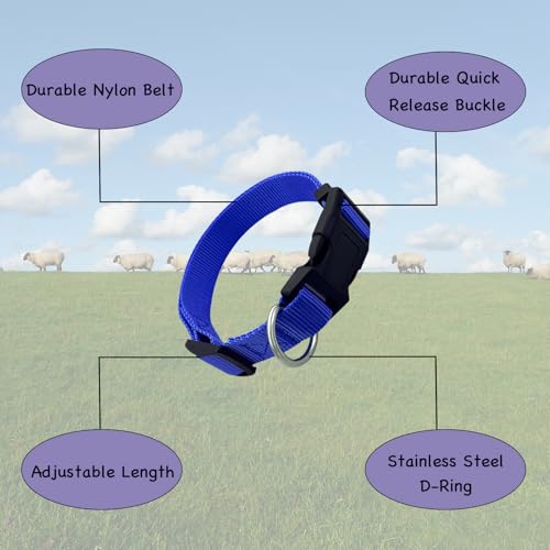 3 Pack Cow Horse Sheep Anti-Lost Bronze Bell, Adjustable Nylon Goat Collar with Bells Set for Cow Goat and Small Farm Animal Pet