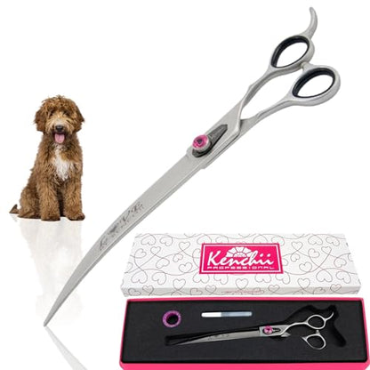 Kenchii Love Dog Grooming Shears, 9in Curved - size: 9.0" Curved
