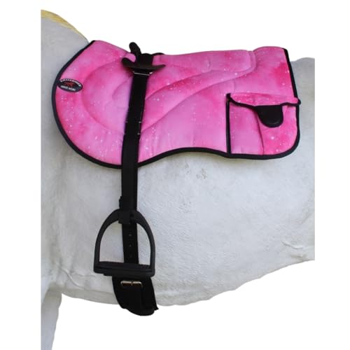 Horse Neoprene Padded Anti-Slip Bareback Saddle Pad Blue Plaid 39TS04 - color: Pink Sparkle, size: 24" L x 35" W