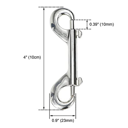Metal Double Ended Bolt Snap Trigger Chain Diving Clips for Water Bucket Pet Feed Bucket Agricultural Equine Home Dog Leash Garage Use (4" (10cm), 10 Pack) - color: 10 Pack, size: 4" (10cm)