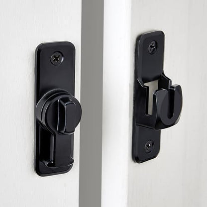 Black 90/180 Degree Flip Latch,Zinc Alloy Barn Door Latch - color: Black
