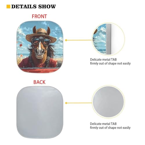 Fashion Horse Car Windshield Sun Shade 2-Piece Foldable Car Sunscreen Blocks UV Rays and Keeps Vehicle Cool for Most Sedan Truck SUV - color: Fashion Horse