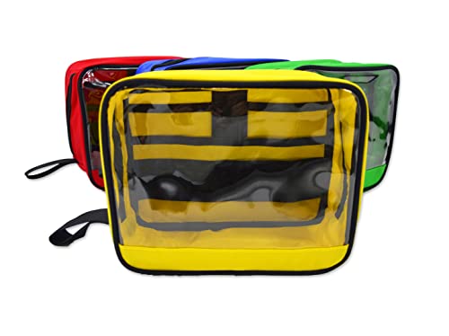 Lightning X Products Premium Color Coded Organizer First Aid Kit Accessory Pouches - Extra Large - Zippered Bag with Transparent Window - Set of 4 for EMT, Trauma, IFAK Medic Kits