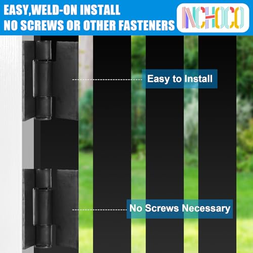 Weld On Hinges Extra Heavy Duty 4.4" x 4" Weldable Metal Butterfly Hinges Solid Steel Welding Butt Hinge Thickness 5mm for Heavy Metal Farm Garage Trailer Gates & Doors - 2 Pcs