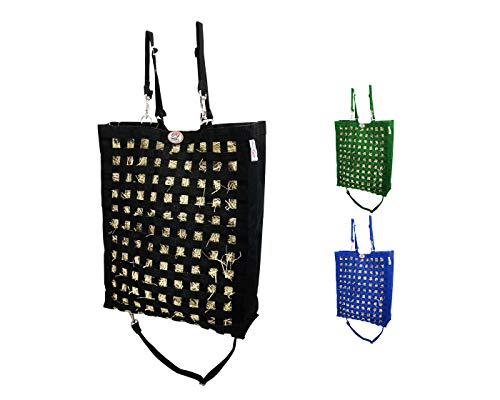 Ultra Slow Feeder Horse Hay Bag with Super Tough Bottom and 6 Month Warranty - color: Black