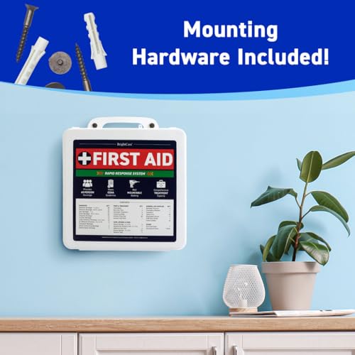 Professional First Aid Kit, Large, Wall Mount & Portable, OSHA Compliant | Wall Mountable & Portable, Hard Case, OSHA Compliant, For Workplace, Office, Restaurants, Work Vehicles, Retail - size: Large