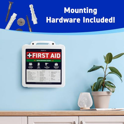 Professional First Aid Kit, Large, Wall Mount & Portable, OSHA Compliant | Wall Mountable & Portable, Hard Case, OSHA Compliant, For Workplace, Office, Restaurants, Work Vehicles, Retail - size: Large