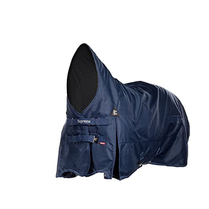Horze Avalanche 1200D High Neck Turnout Rain Sheet (No Fill) | Lightweight Waterproof Horse Blanket - Peacoat Dark Blue - 66 in