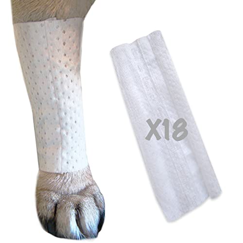PawFlex Protective Sleeve Tubular Cover - Bandages - for Dogs Cats and Other Pets First Aid Wound Care Comfortable Non-Adhesive Breathable & Water Resistant 18 Strips (yields 36-54 Covers)-(X-Small) - size: X-Small 18pk