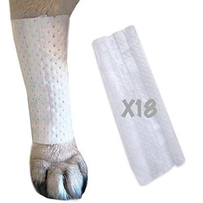 PawFlex Protective Sleeve Tubular Cover - Bandages - for Dogs Cats and Other Pets First Aid Wound Care Comfortable Non-Adhesive Breathable & Water Resistant 18 Strips (yields 36-54 Covers)-(Large) - size: Large 18pk