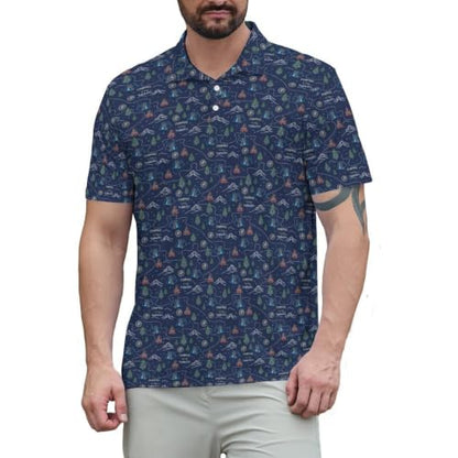Men‘s Golf Shirt Funny Polo Shirts Short Sleeve Golf Polo Shirts Gifts Print Shirts - color: 618style-26-poa-1, size: Medium