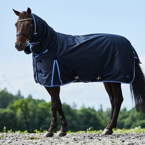 Horze Glasgow Full Neck Turnout - color: Dark Blue, size: 72 in