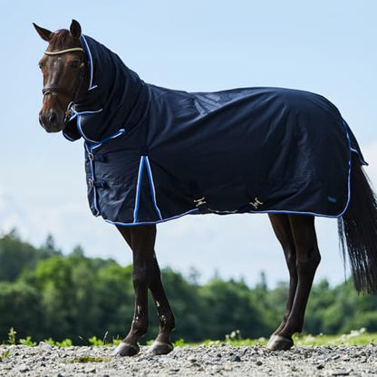 Horze Glasgow Full Neck Turnout - color: Dark Blue, size: 72 in