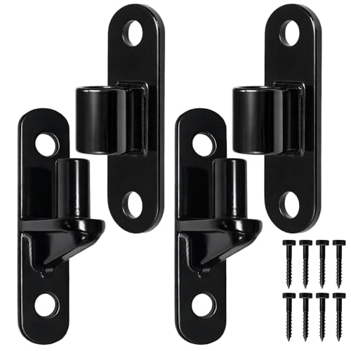 TamBee Heavy Duty Gate Hinges for Metal Wood Fence, 304 Stainless Steel 600LB, Bolt-On Weld-On Outdoor Farm Barn Shed Driveway Chain Link Fence Parts with Screws, 2 Pack Black