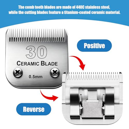 Dog Grooming Replacement Blades Compatible with Andis Dog Clipper - size: 30