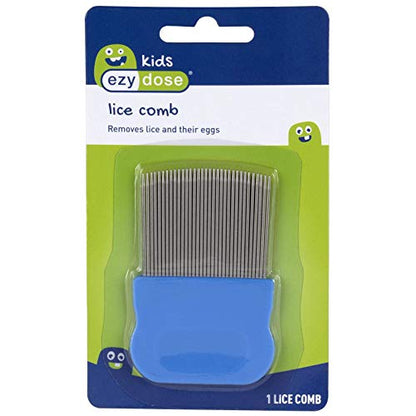 Ezy Dose Kids Lice Comb, Head Lice & Nit Removal, Safe for All Hair, Blue - size: Long Pin Teeth