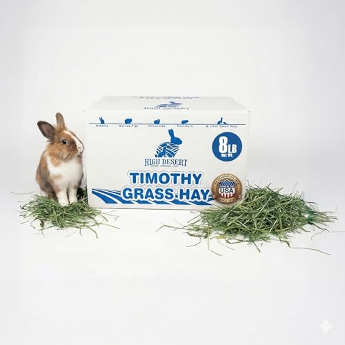 High Desert 2nd Cutting Timothy Hay for Rabbits, Guinea Pigs, Chinchillas and Small Pets, Soft Leafy for Daily Feeding and Digestive Health, Natural Rabbit Food and Guinea Pig Hay for Hay, 8 Lb Box | Soft Leafy Texture With Balanced Fiber, Supports Health