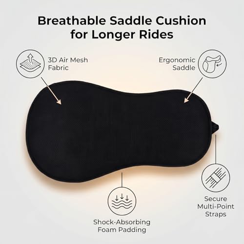 Western Saddle Seat Saver Cushion Pad for Horses, Breathable Shock Absorbing Saddle Seat Cushion with Adjustable Straps, Moisture Wicking Western Saddle Cover for Trail Riding & Endurance Riding
