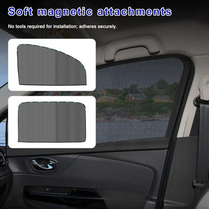 2 PCS Car Window Shades, 19.3"×29.1" Magnetic Vehicle Front Side Window Screen Sun Shade, Breathable Mesh Cover Glare and UV Rays Protection Fit for Most Cars SUVs - color: Front Window, 2 PCS