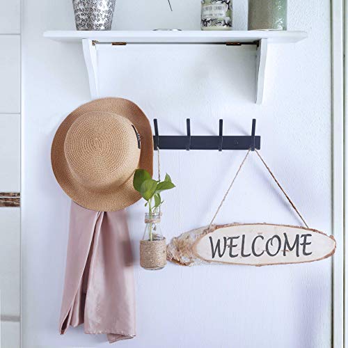 WEBI Coat Rack Wall Mounted,17-1/8 Inch Hooks for Hanging Coats,Heavy Duty Metal Hook Rail with 6 Double Dual Hooks Hanger Wall Mount for Purse Clothes Jacket Backpack Entryway,Black - size: 6 Hooks