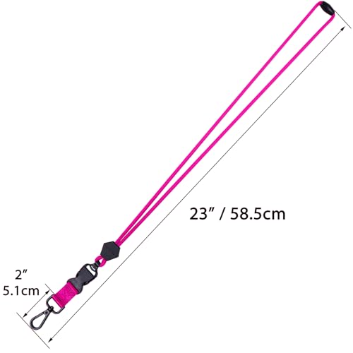 Wisdompro 23 inch Round Cord Lanyard with Safety Breakaway Buckle - color: Hot Pink