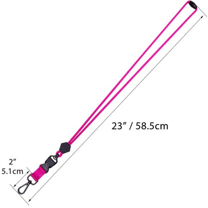 Wisdompro 23 inch Round Cord Lanyard with Safety Breakaway Buckle - color: Hot Pink