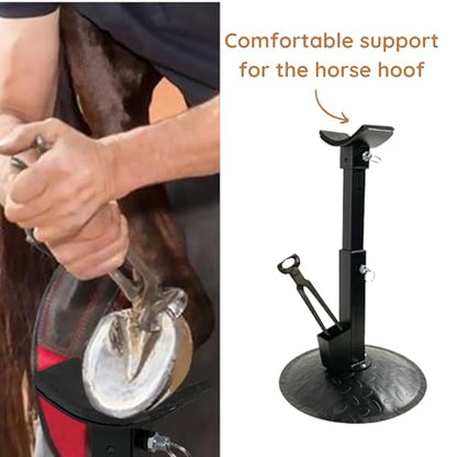 ZIRAO Farrier Stand, Adjustable Farrier Stand for Horses, Heavy-Duty Hoof Stand with Non-Slip Base for Hoof Care and Shoeing, Essential Farrier Tools for Horses