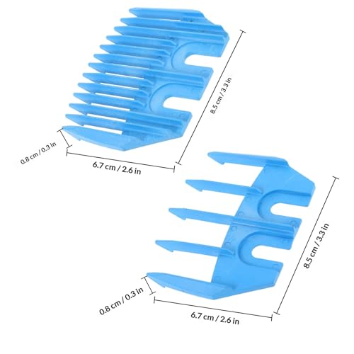 Sheep Shearing Accessory Plastic Trimmer Guide Attachments 5-Tooth and 13-Tooth Blue Comb Sets for Powered Livestock Clippers Grooming Supplies
