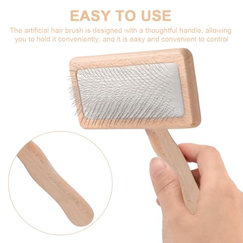2 Pcs Wool Carder Brush for Needle Felting,Wool Carding Brushes | 6.69" x 4.65" Wool Carding Brush with Wooden Handle, Hand Comb Yarn Brush for Craft Felt Project Grooming Supplies