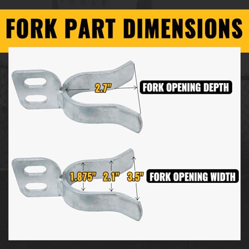 VIVIDA 1-3/8" x 1-7/8" Chain Link Gate Latch, Fence Gate Fork Latch, 1 PCS | Galvanized Fence Gate Lock, Chain Link Fence Parts, Bolts & Nuts Included - size: 1-3/8" x 1-7/8" (1 PCS)
