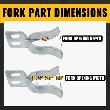 VIVIDA 1-3/8" x 1-7/8" Chain Link Gate Latch, Fence Gate Fork Latch, 1 PCS | Galvanized Fence Gate Lock, Chain Link Fence Parts, Bolts & Nuts Included - size: 1-3/8" x 1-7/8" (1 PCS)