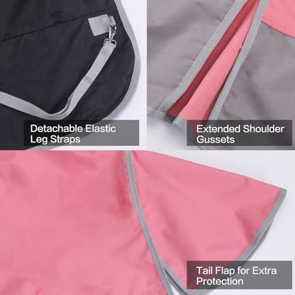 1200D Horse Blanket, 0g No-Fill Waterproof Turnout Rain Sheet - color: Pink Grey, size: 84"