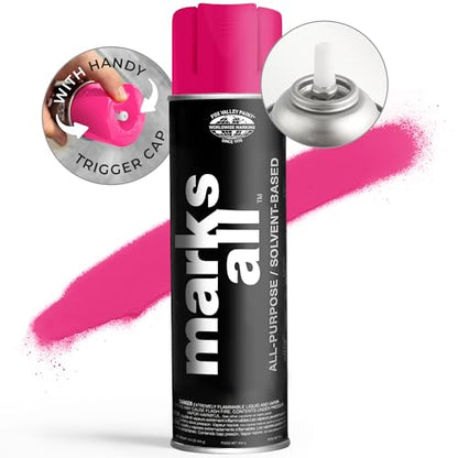 Fox Valley 17oz Marks All Solvent-Based Paint 12-Pack, Pink Fluorescent - color: Pink Fluorescent